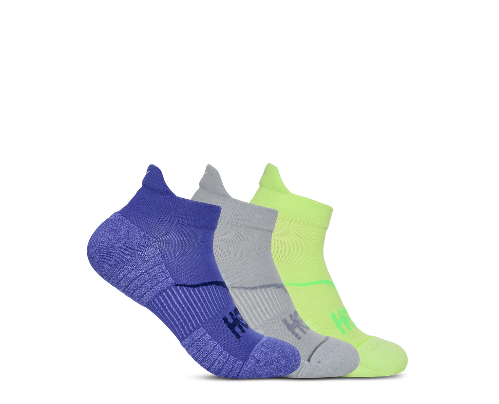HOKA No-show Run Sock 3-PACK Unisex Neon Yuzu — vista superior