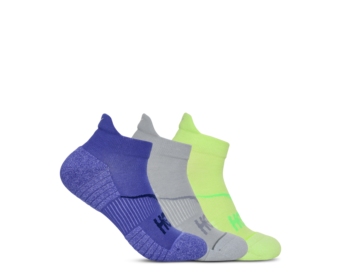 HOKA No-show Run Sock 3-PACK Unisex Neon Yuzu — vista superior