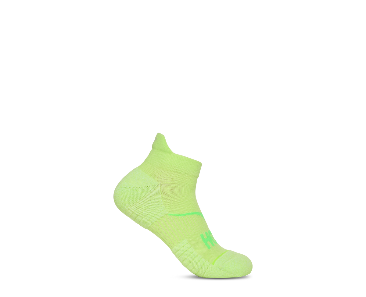 HOKA No-show Run Sock 3-PACK Unisex Neon Yuzu — vista lateral