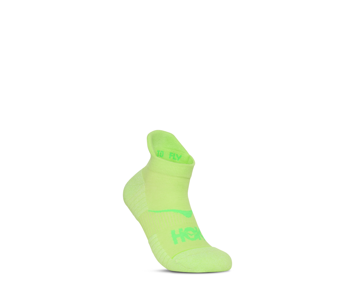 HOKA No-show Run Sock 3-PACK Unisex Neon Yuzu — vista medial