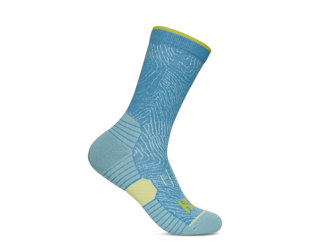 HOKA Crew Run Sock 3-PACK Unisex Alpine Blue Cardamon Ultramarine — vista lateral