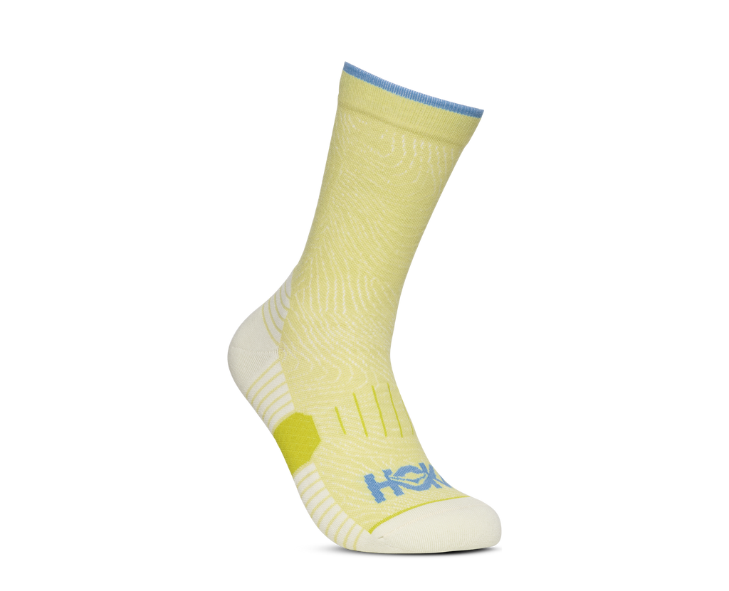 HOKA Crew Run Sock 3-PACK Unisex Alpine Blue Cardamon Ultramarine — vista medial