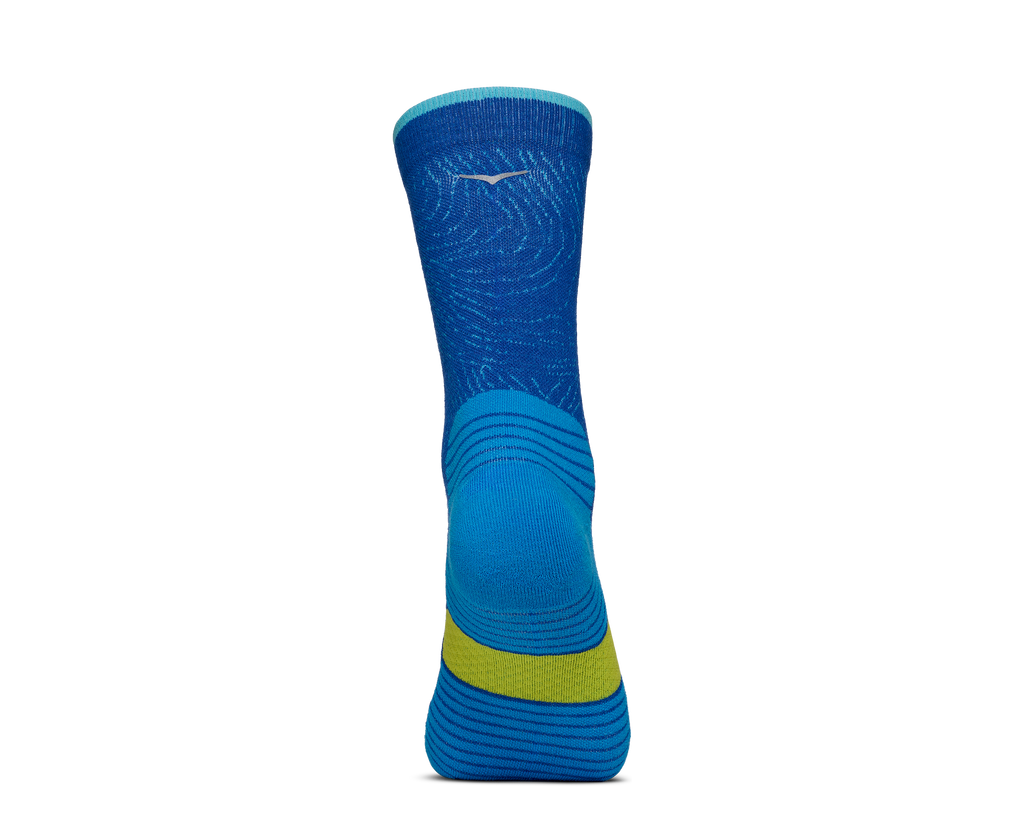 HOKA Crew Run Sock 3-PACK Unisex Alpine Blue Cardamon Ultramarine — vista frontal