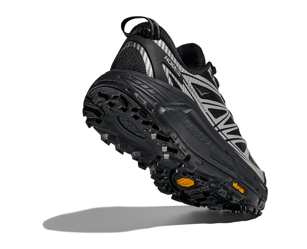 HOKA Mafate Speed 2 Unisex Black / Silver — vista tres cuartos