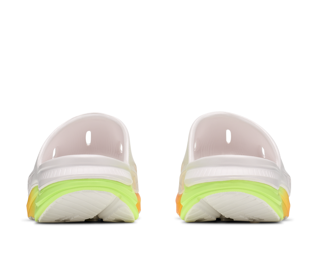 HOKA Ora Recovery Slide 3 Unisex White / Neon Yuzu — vista superior
