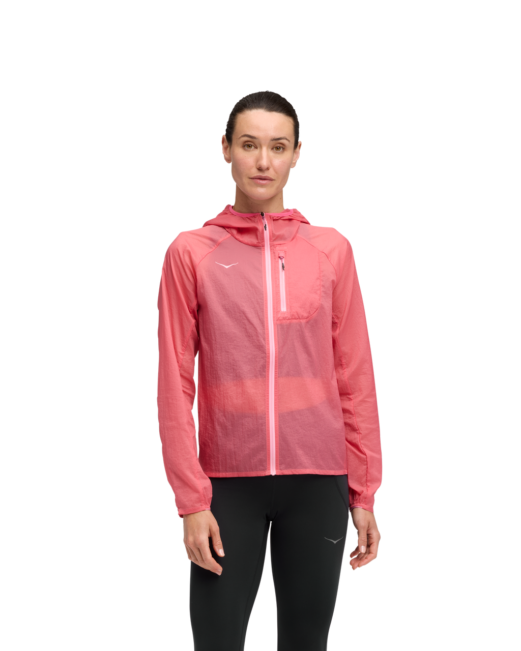 HOKA Skyflow Jacket Mujer Electric Rose — vista lateral
