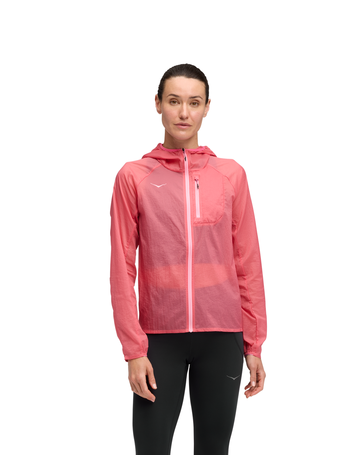 HOKA Skyflow Jacket Mujer Electric Rose — vista lateral