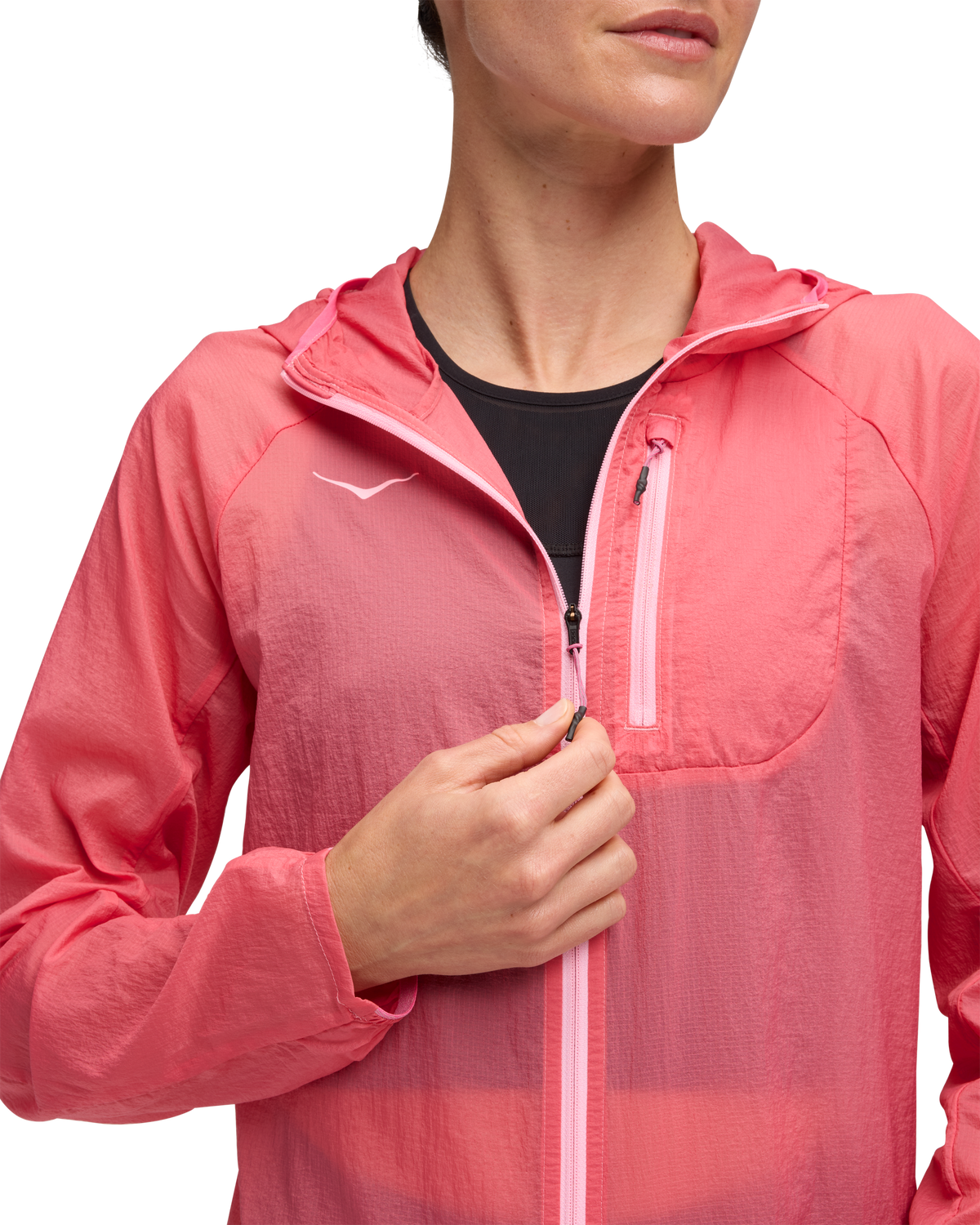 HOKA Skyflow Jacket Mujer Electric Rose — vista superior