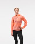 HOKA Skyflow Jacket Mujer Neon Cantaloupe — vista lateral
