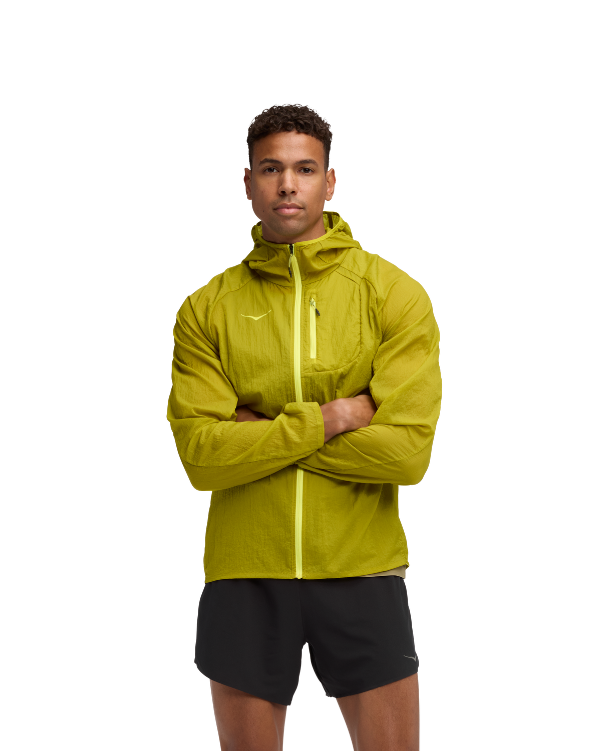 HOKA Skyflow Jacket Hombre Pea Green — vista lateral