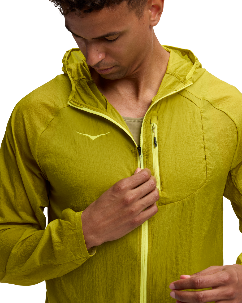 HOKA Skyflow Jacket Hombre Pea Green — vista superior