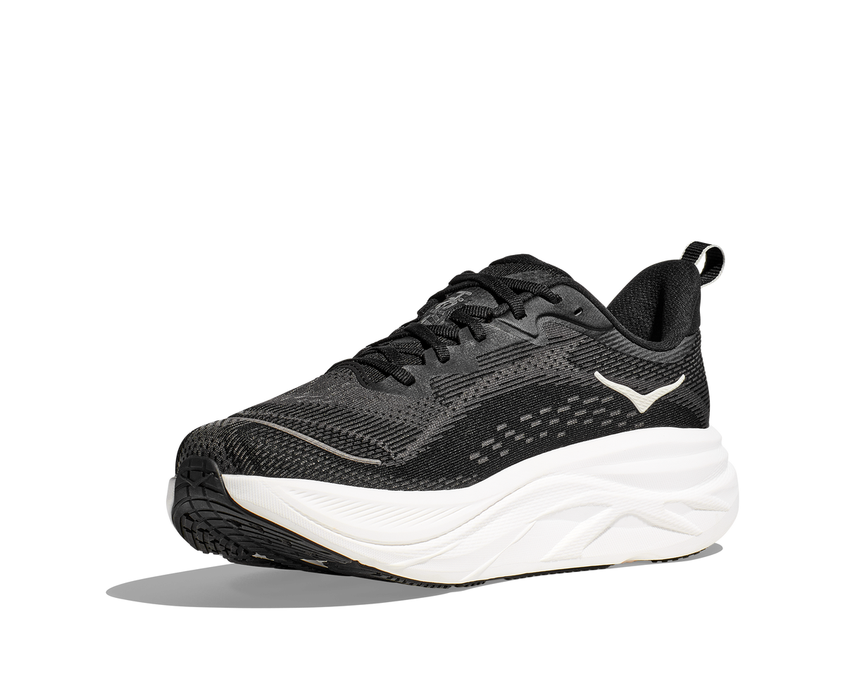 HOKA Skyflow Hombre Black White — vista frontal