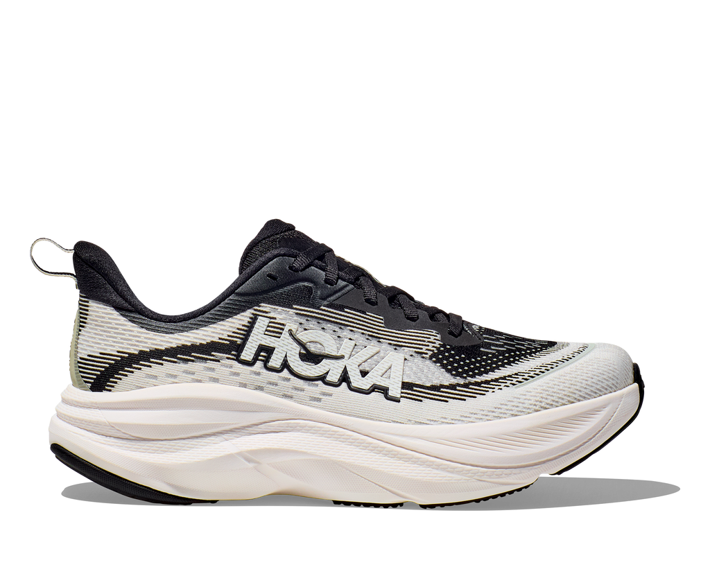 HOKA Skyflow Mujer Black White — vista lateral