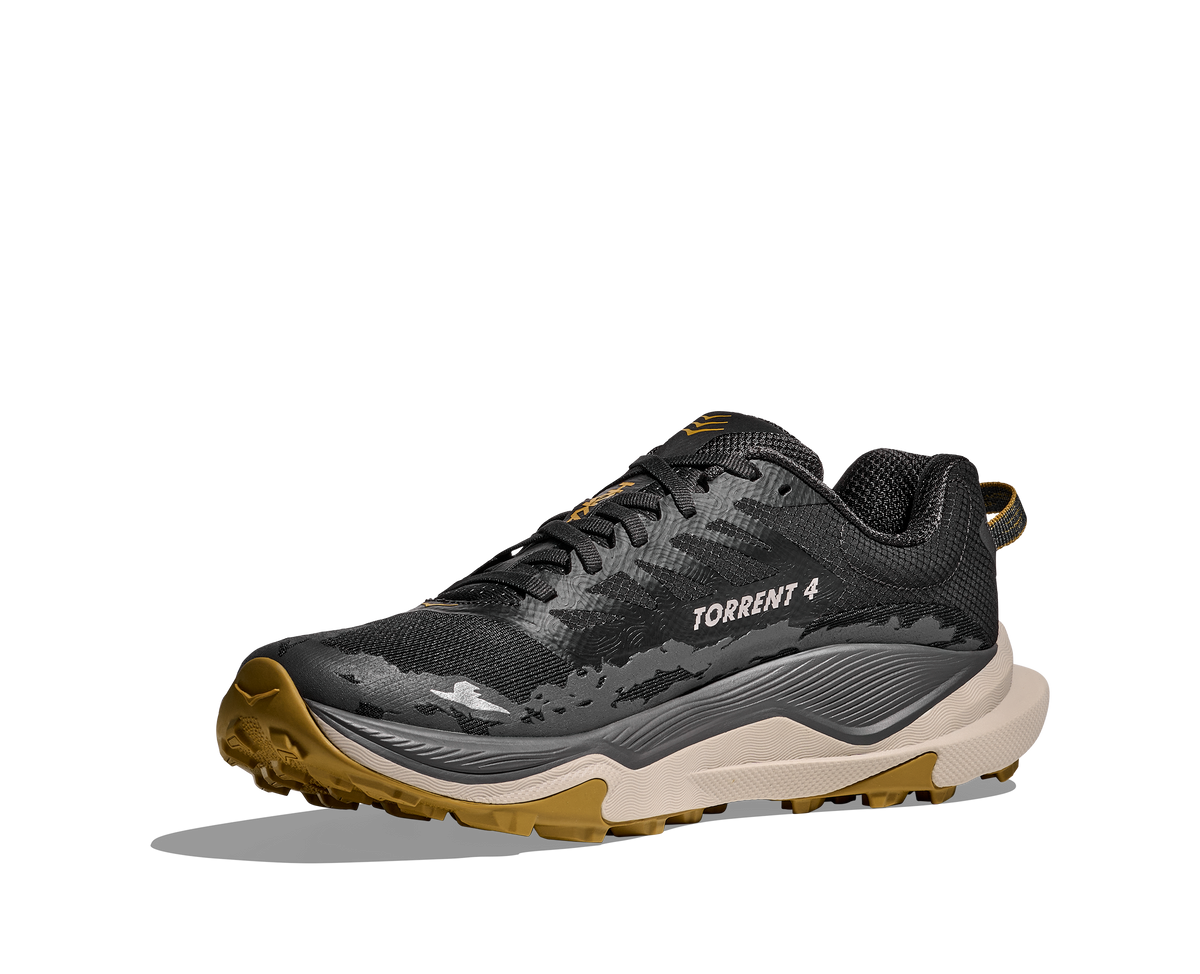 HOKA Torrent 4 Hombre Black / Asphalt Grey — vista frontal
