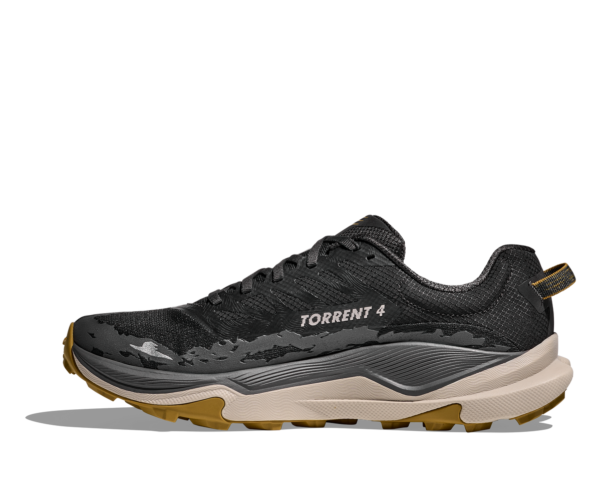 HOKA Torrent 4 Hombre Black / Asphalt Grey — detalle