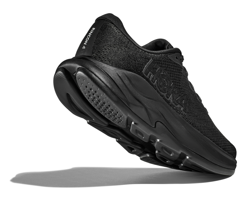 HOKA Rincon 4 Mujer Black Black — vista tres cuartos