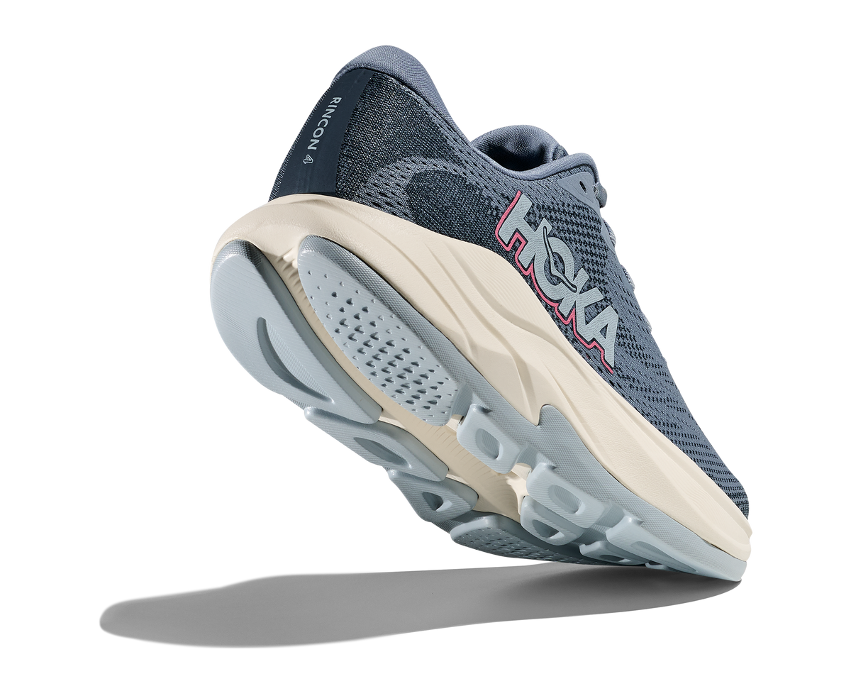 HOKA Rincon 4 Mujer Washed Blue / Faded Navy — vista tres cuartos