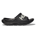 HOKA Ora Athletic Slide Unisex Black White — vista lateral