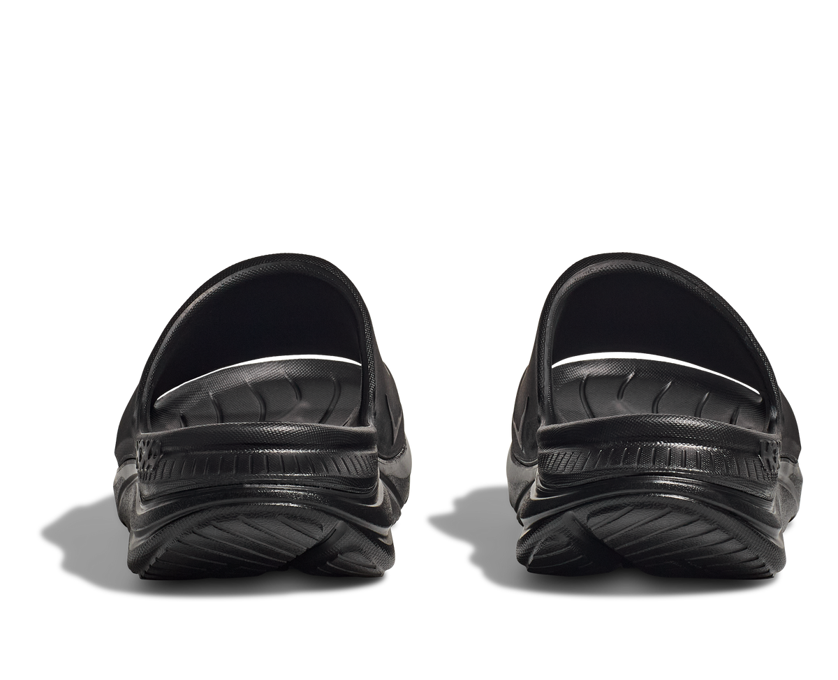 HOKA Ora Athletic Slide Unisex Black White — vista superior