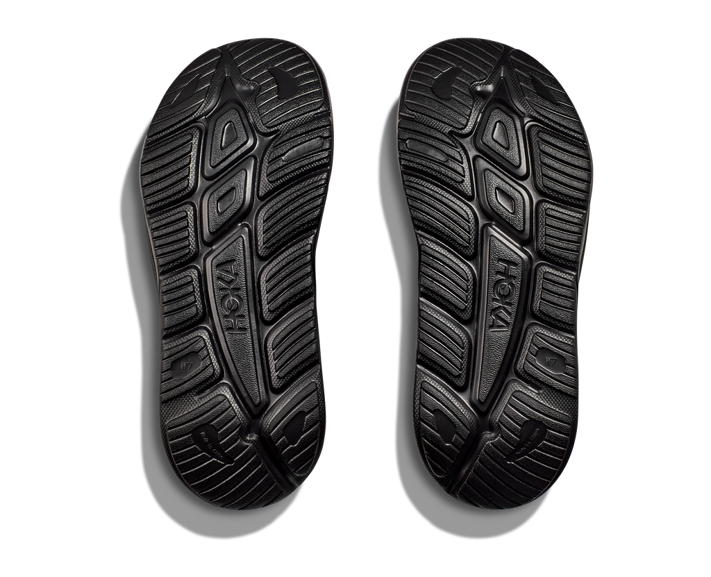 HOKA Ora Athletic Slide Unisex Black White — suela