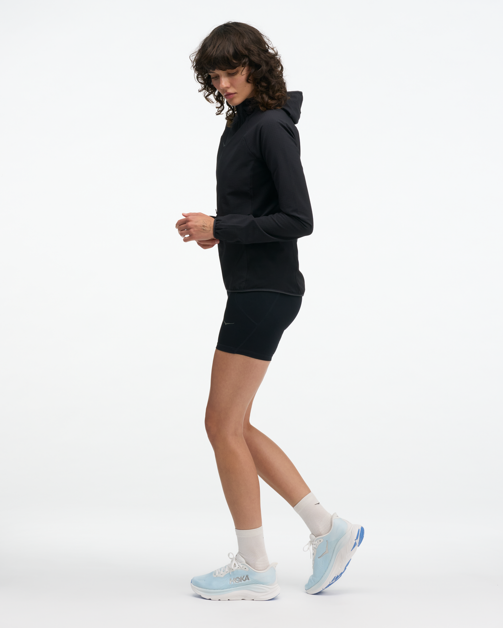 HOKA Skyglow Half-zip Mujer Black / Black — vista frontal