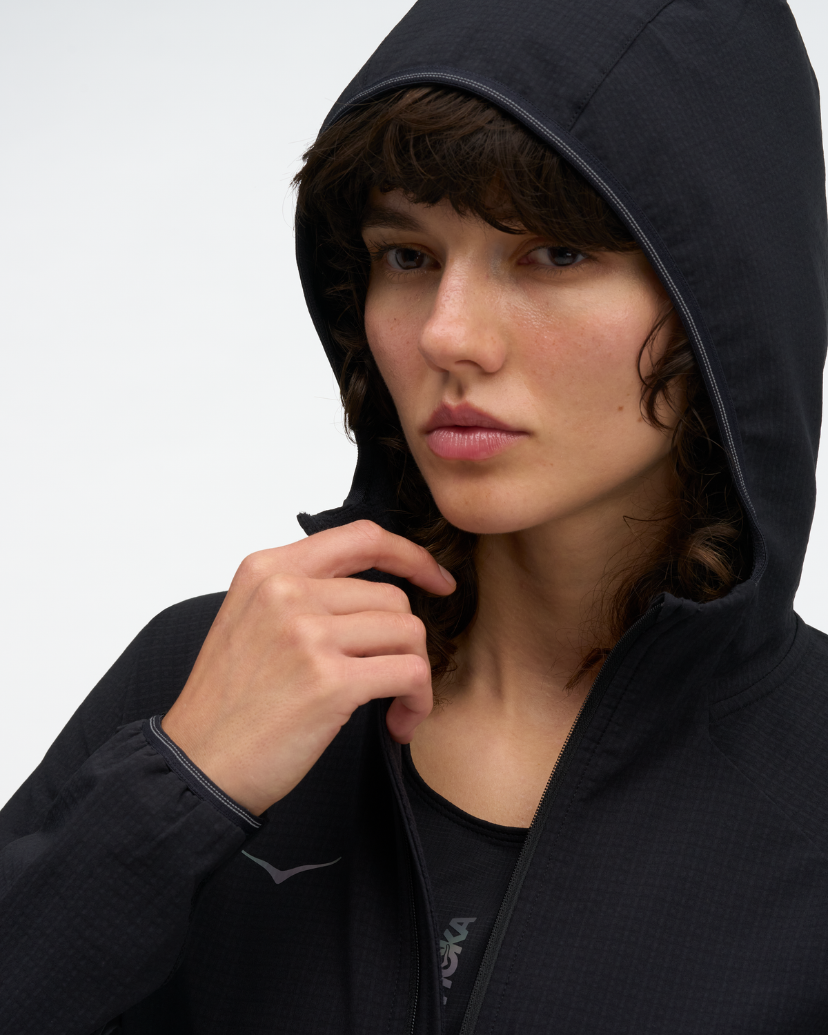 HOKA Skyglow Half-zip Mujer Black / Black — vista superior