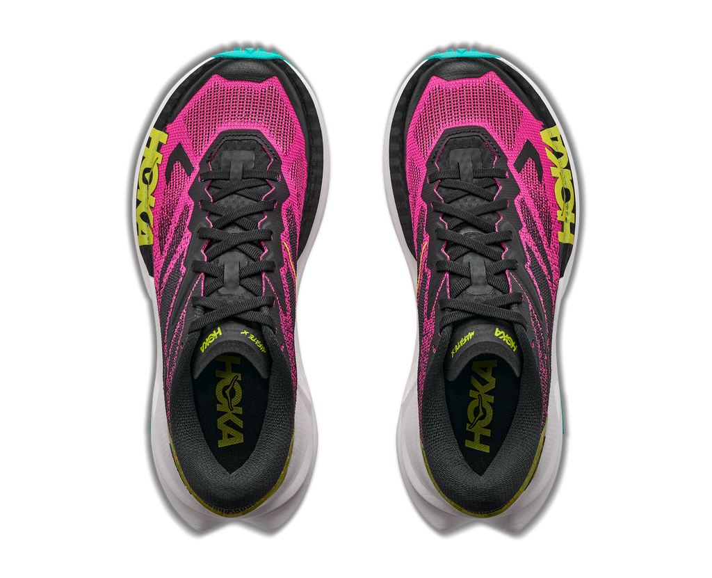HOKA Mafate X Mujer Black / Neon Dragonfruit — vista medial