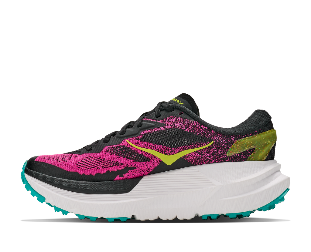 HOKA Mafate X Mujer Black / Neon Dragonfruit — detalle