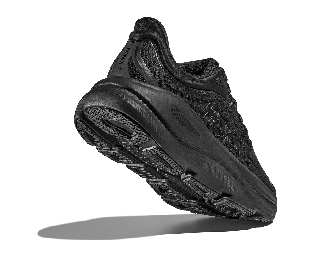 HOKA Bondi 9 Hombre Black Black — vista tres cuartos