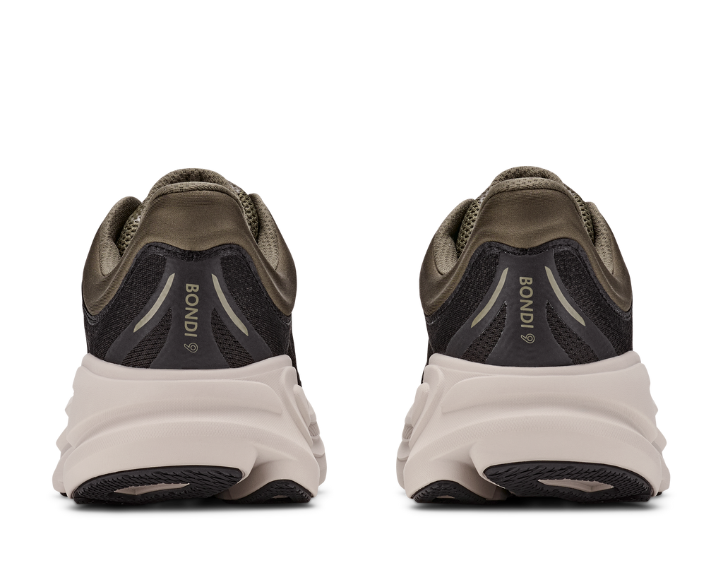 HOKA Bondi 9 Hombre Black / River Rock Grey — vista superior