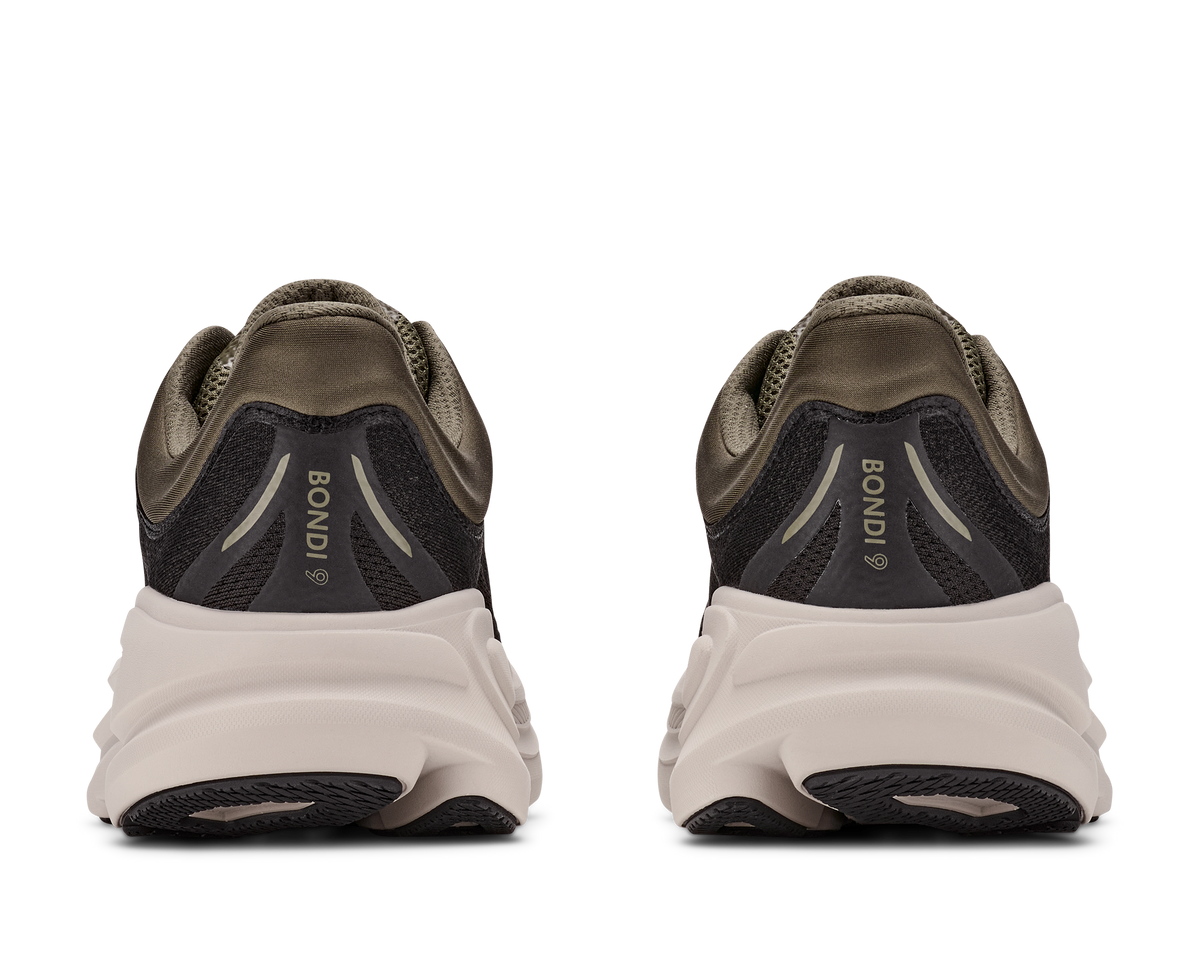 HOKA Bondi 9 Hombre Black / River Rock Grey — vista superior