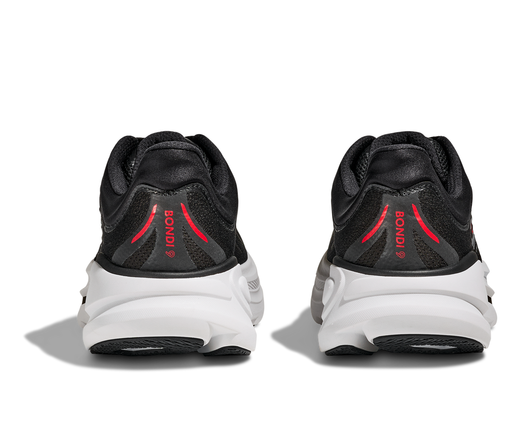 HOKA Bondi 9 Hombre Black / Vermillion — vista superior