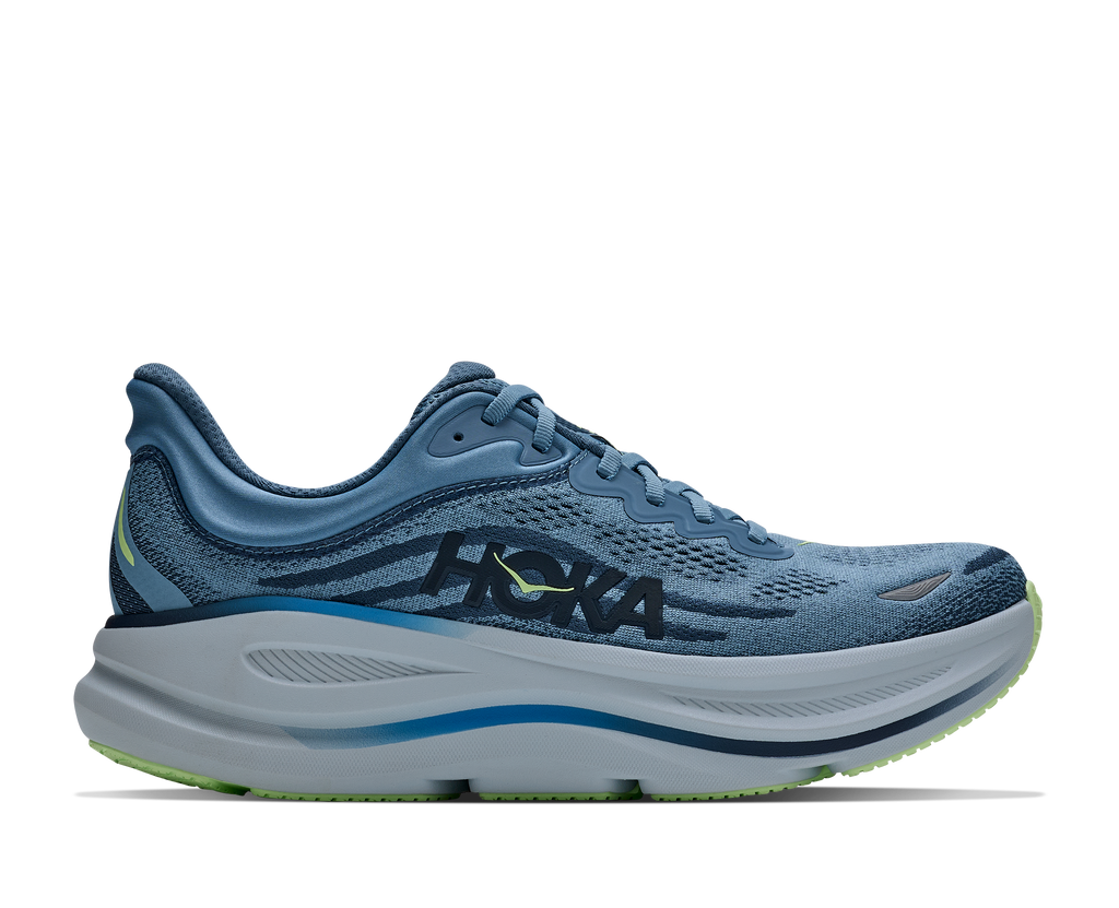 HOKA Bondi 9 Hombre Downpour / Thunder Cloud — vista lateral