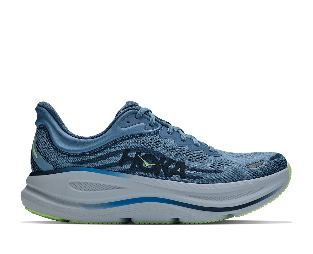HOKA Bondi 9 Hombre Downpour / Thunder Cloud — vista lateral