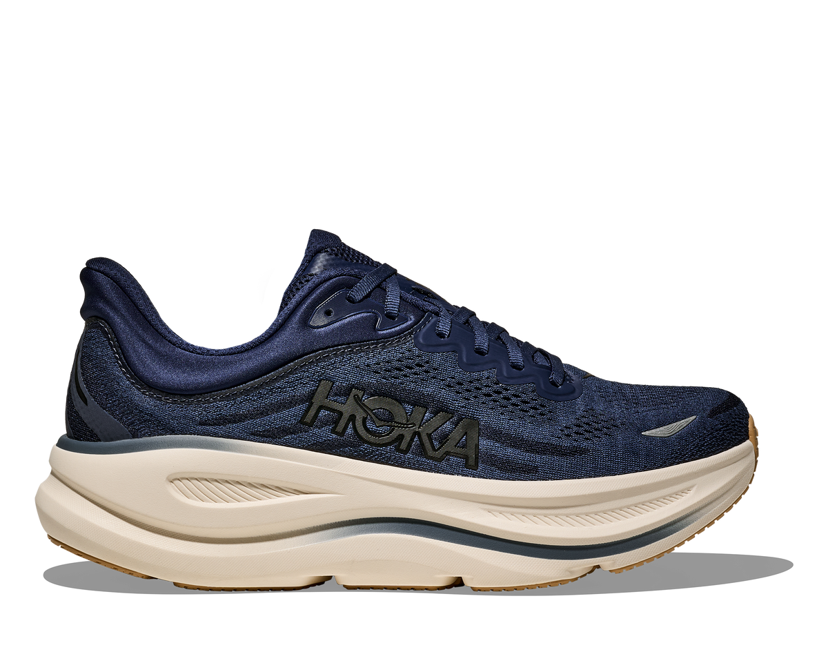 HOKA Bondi 9 Hombre Midnight Blue Varsity Navy — vista lateral