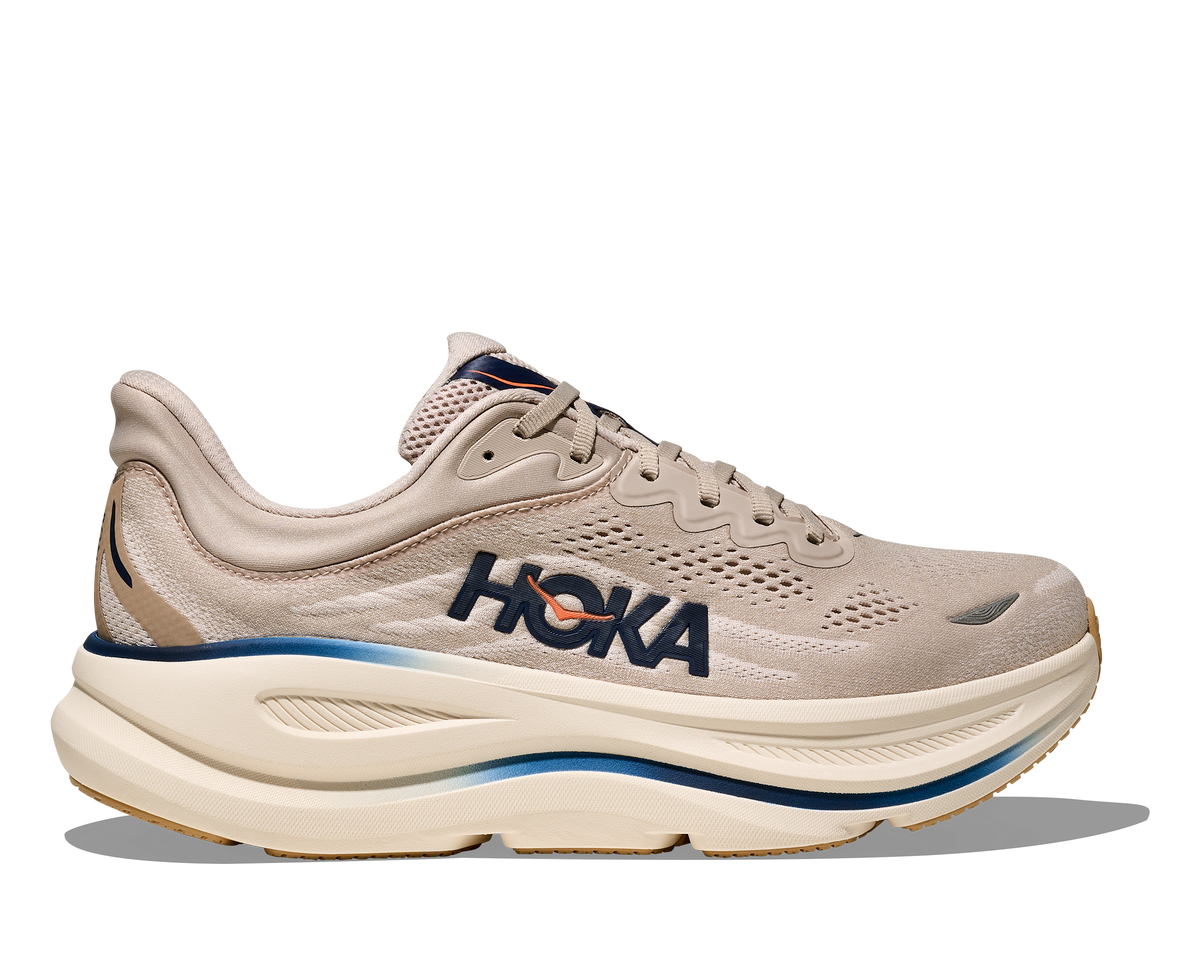 HOKA Bondi 9 Hombre Stucco / Grout — vista lateral