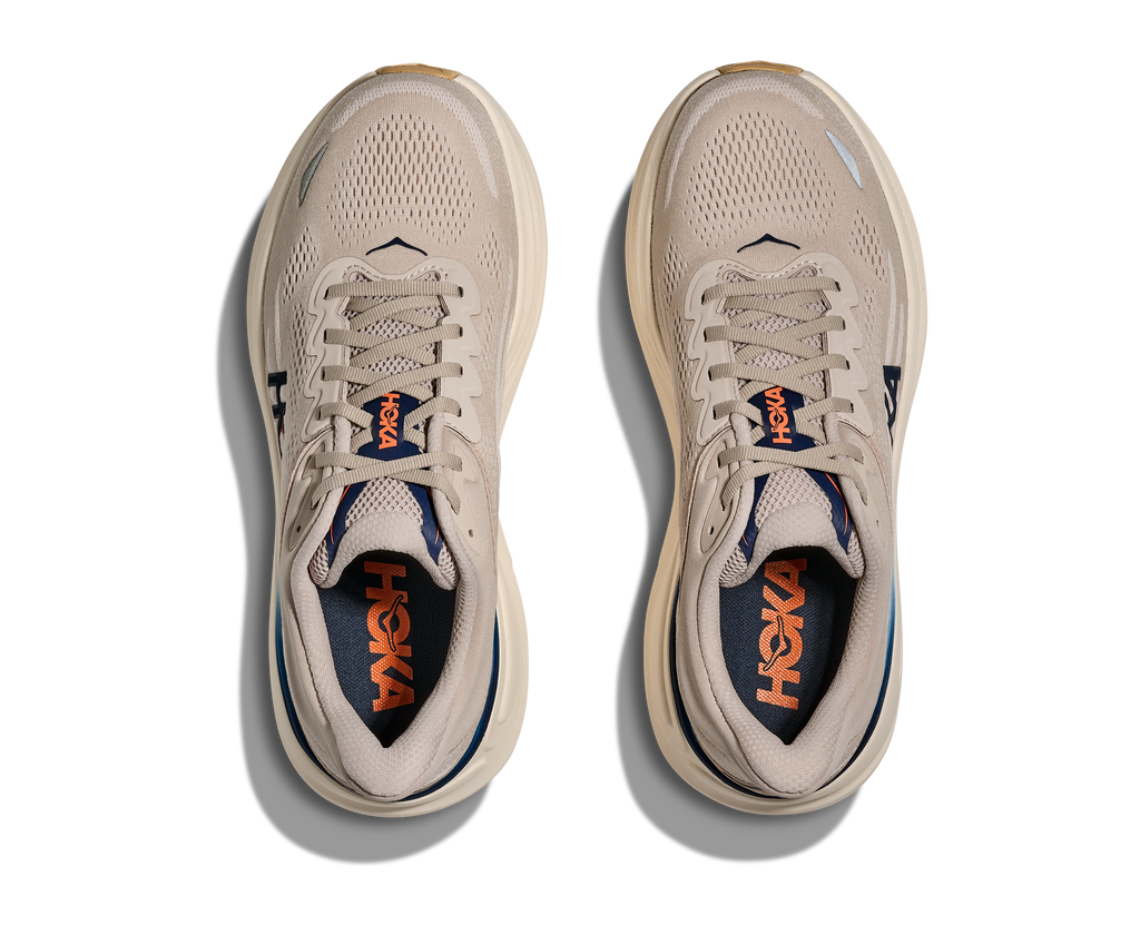 HOKA Bondi 9 Hombre Stucco / Grout — vista medial