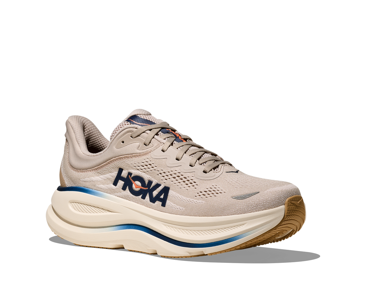 HOKA Bondi 9 Hombre Stucco / Grout — vista trasera