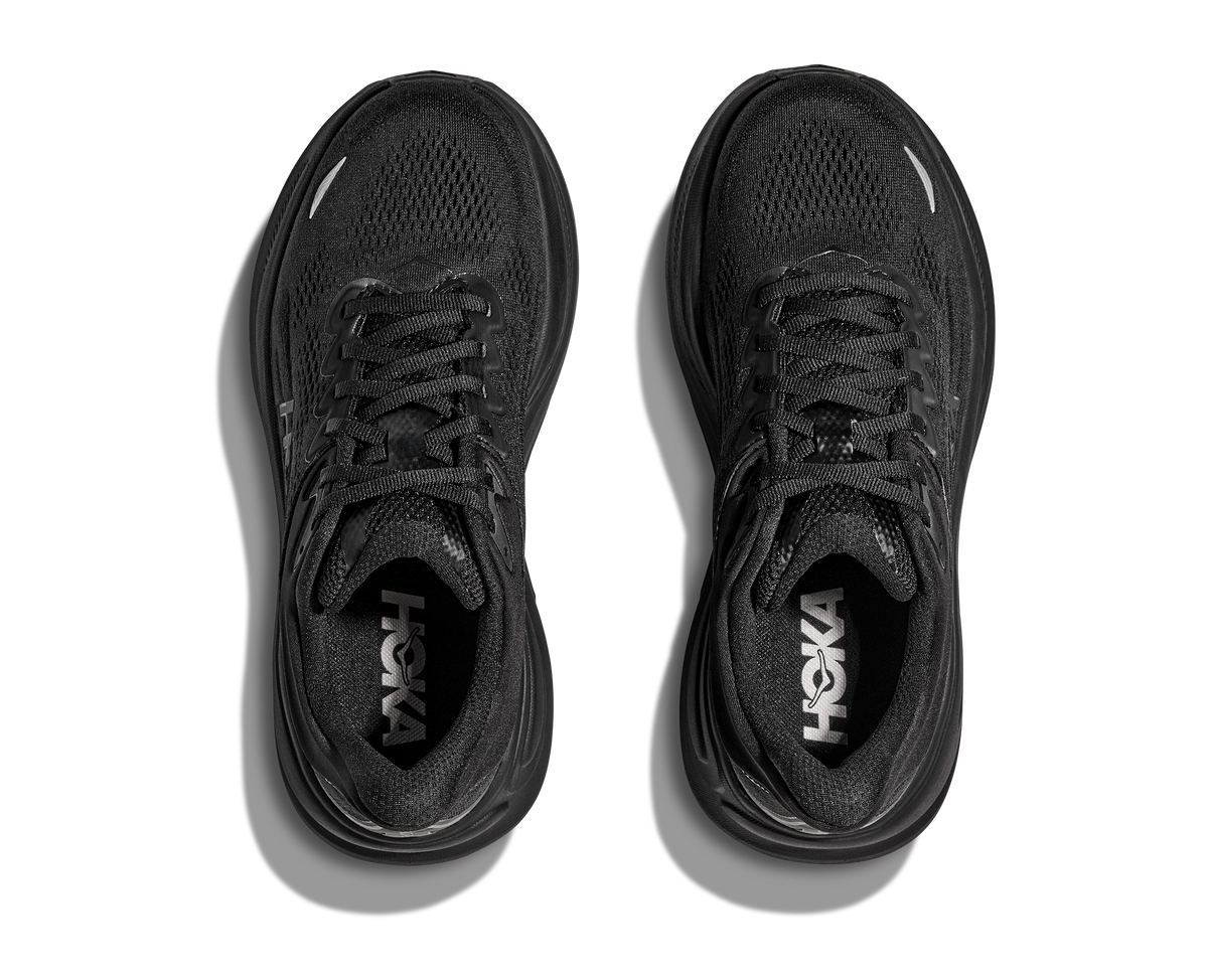 HOKA Bondi 9 Mujer Black Black — vista medial