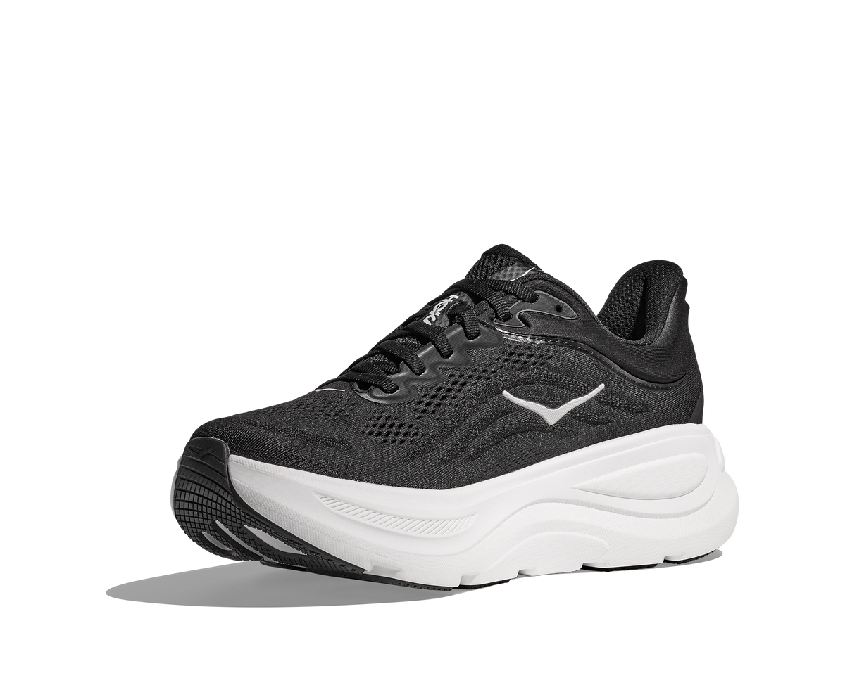 HOKA Bondi 9 Mujer Black White — vista frontal