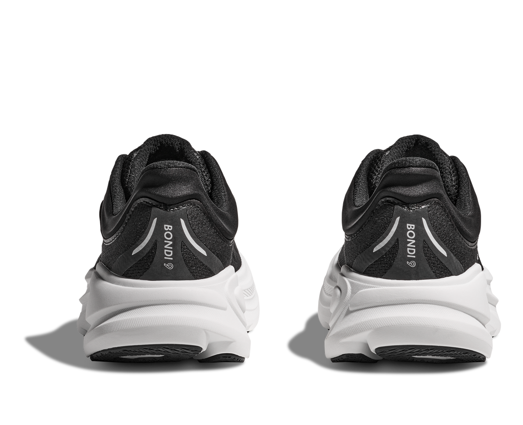 HOKA Bondi 9 Mujer Black White — vista superior