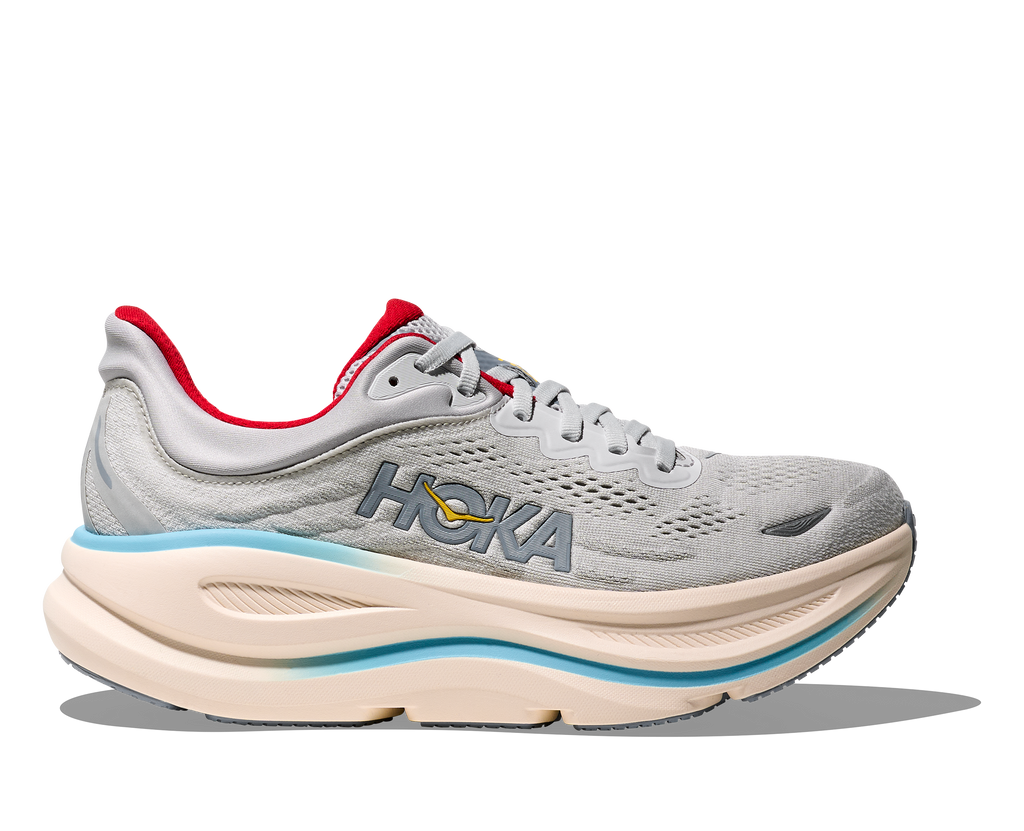 HOKA Bondi 9 Mujer Cosmic Grey / Stardust — vista lateral