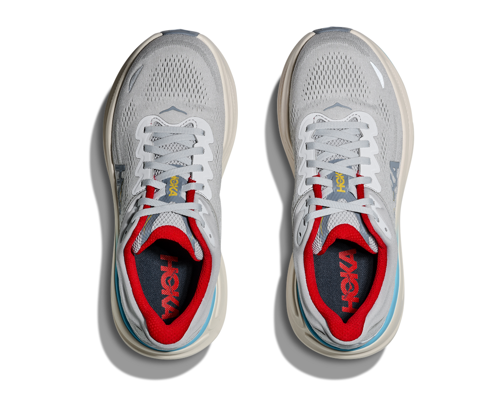 HOKA Bondi 9 Mujer Cosmic Grey / Stardust — vista medial