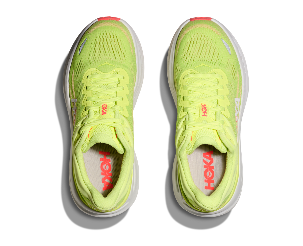 HOKA Bondi 9 Mujer Neon Yuzu Sunlight — vista medial