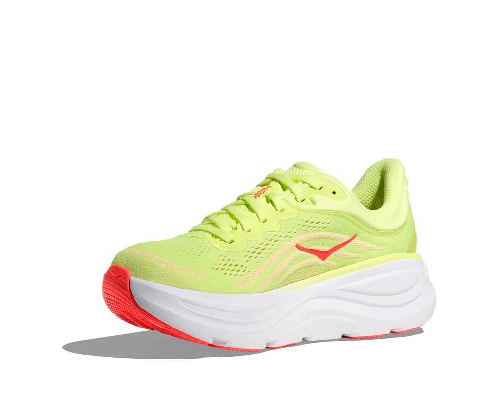 HOKA Bondi 9 Mujer Neon Yuzu Sunlight — vista frontal