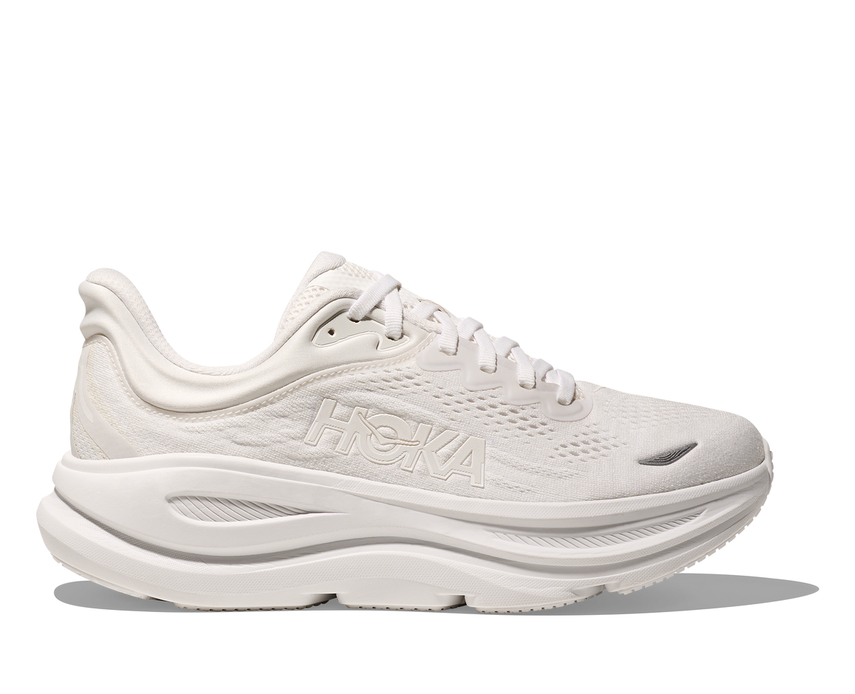 HOKA Bondi 9 Mujer White White — vista lateral