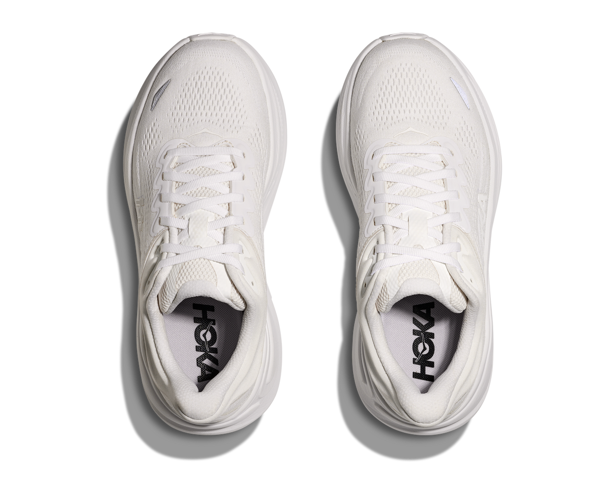HOKA Bondi 9 Mujer White White — vista medial
