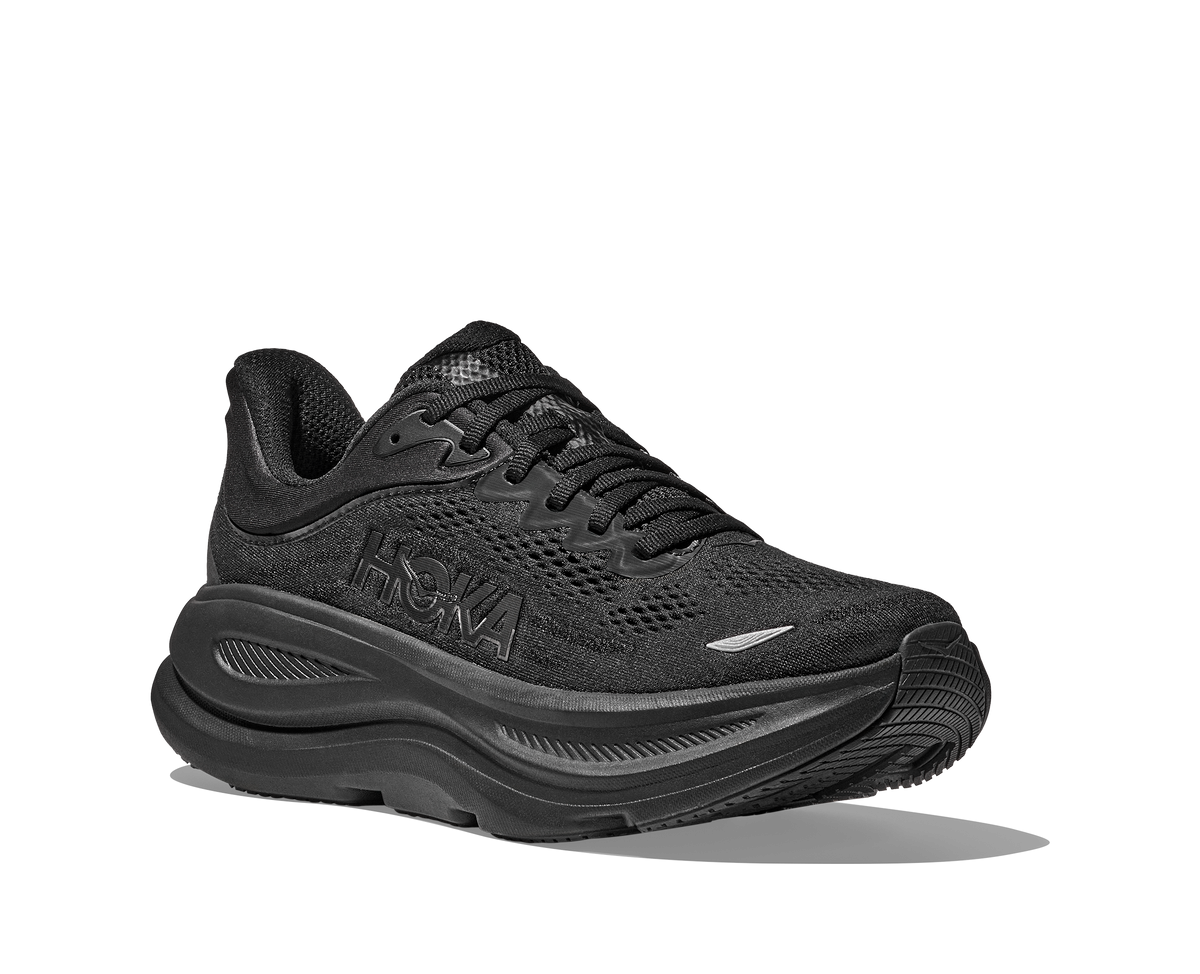 HOKA Bondi 9 Wide Hombre Black Black — vista trasera