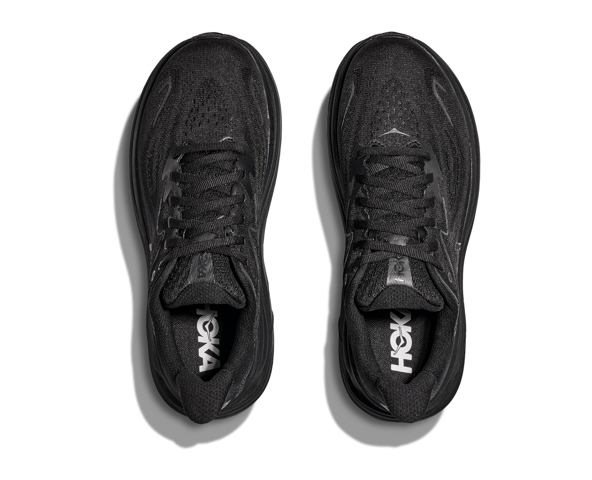 HOKA Clifton 10 Hombre Black Black — vista medial