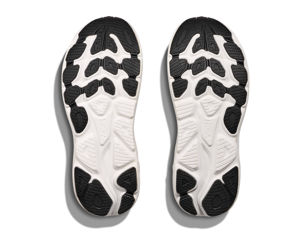 HOKA Clifton 10 Hombre Black White — suela